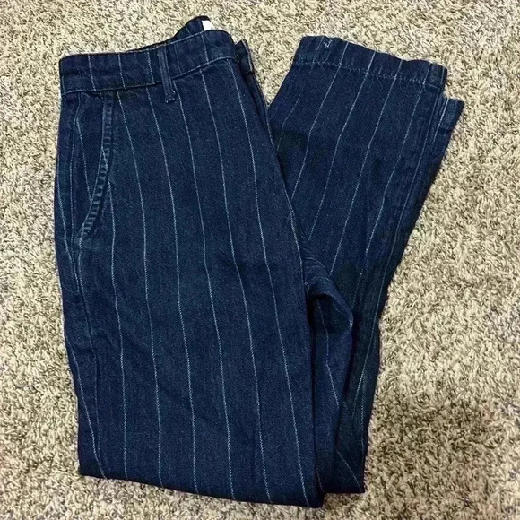 Parker Smith "Tori" denim trouser with a pinstripe pattern, size 26 casual - Picture 3 of 9